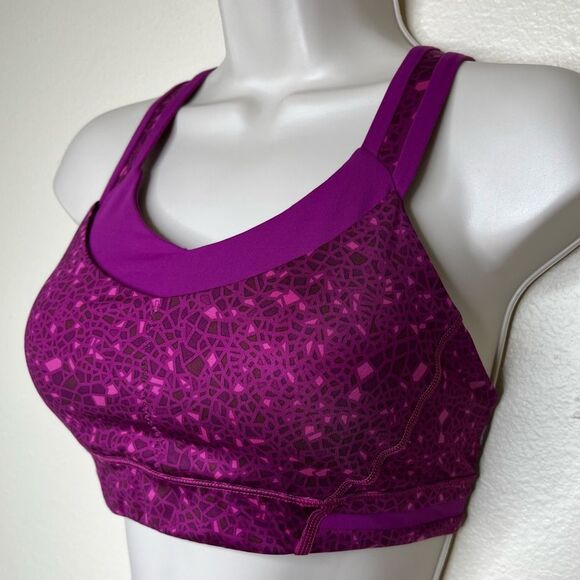 Lululemon Athletica Rack Pack Sports Bra Paradise Geo Regal Plum Multi Women 4 - Picture 5 of 13
